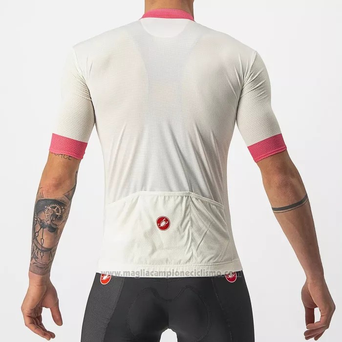 2022 Abbigliamento Ciclismo Giro d'Italia Rosa Bianco Manica Corta e Salopette